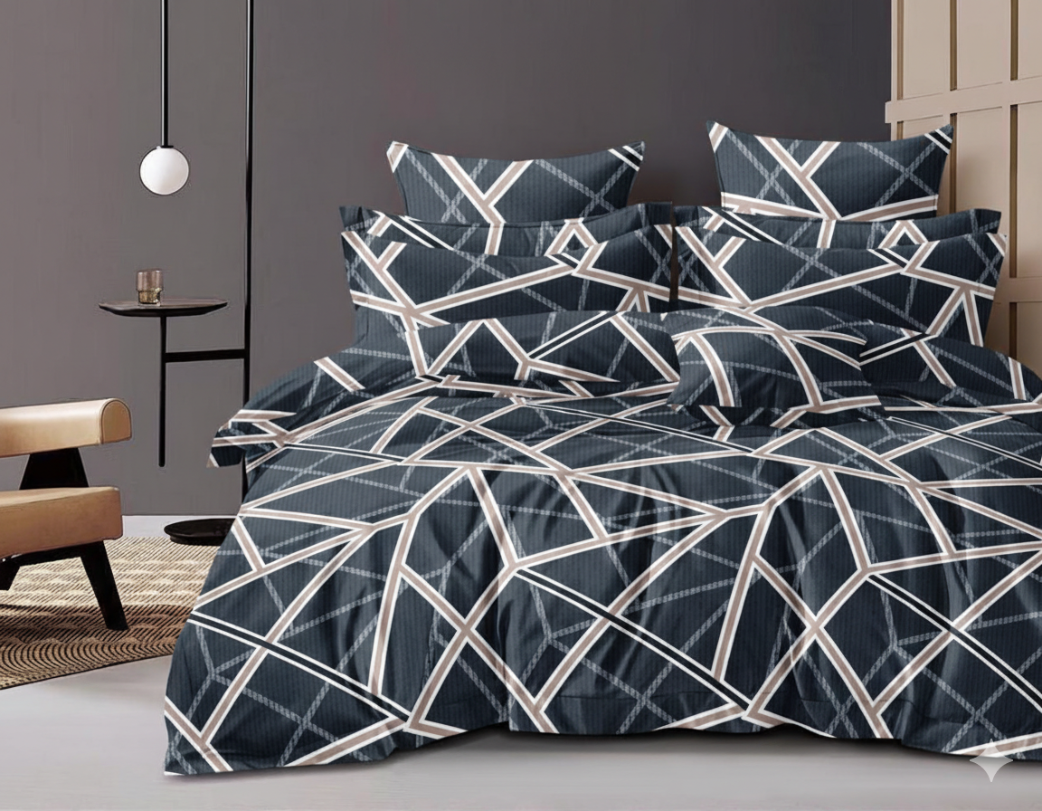 Elegant Modern Printed Queen Size Comfort Bedsheet